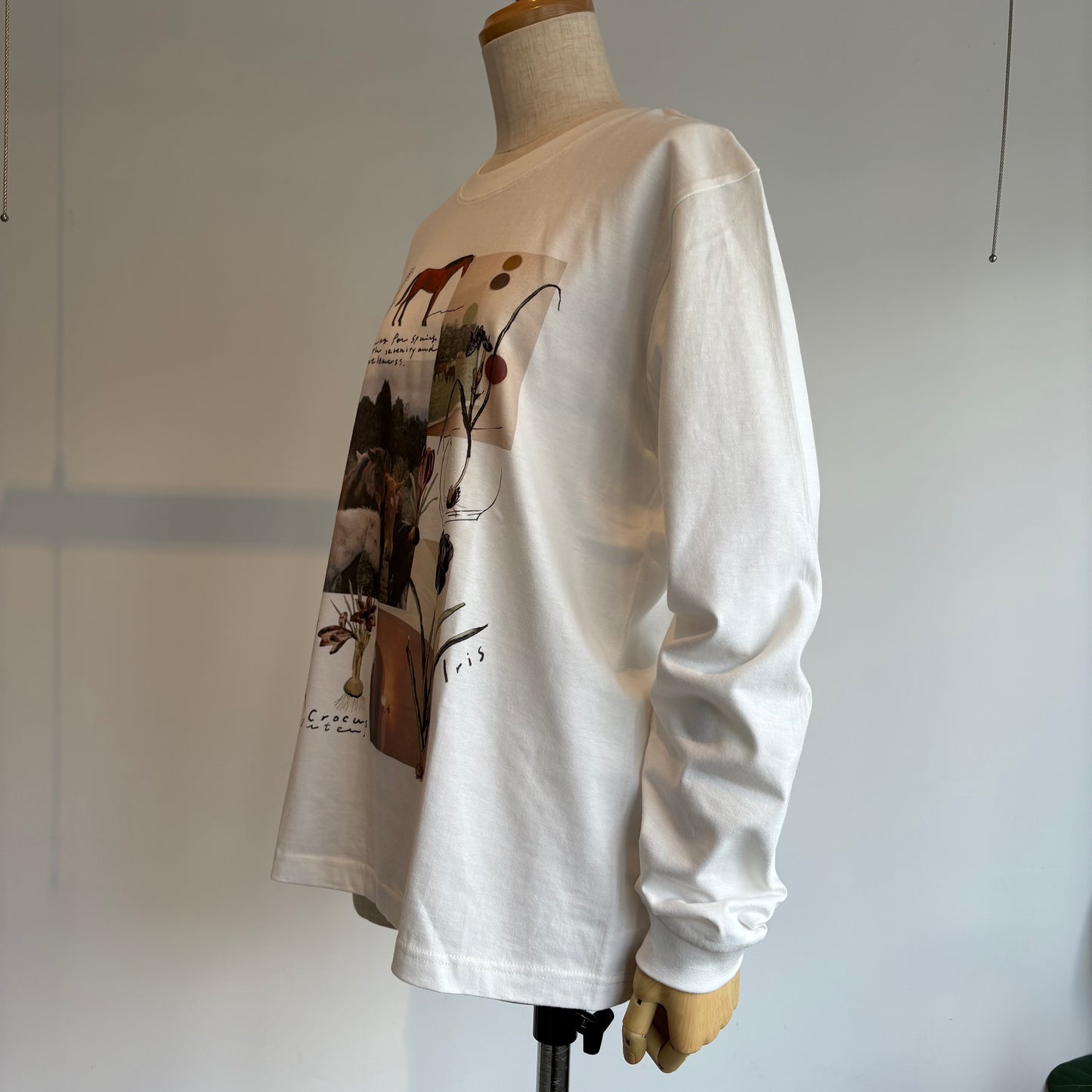 Sweet Little Nothing//馬と球根花 ロングスリーブTシャツ(Mサイズ)