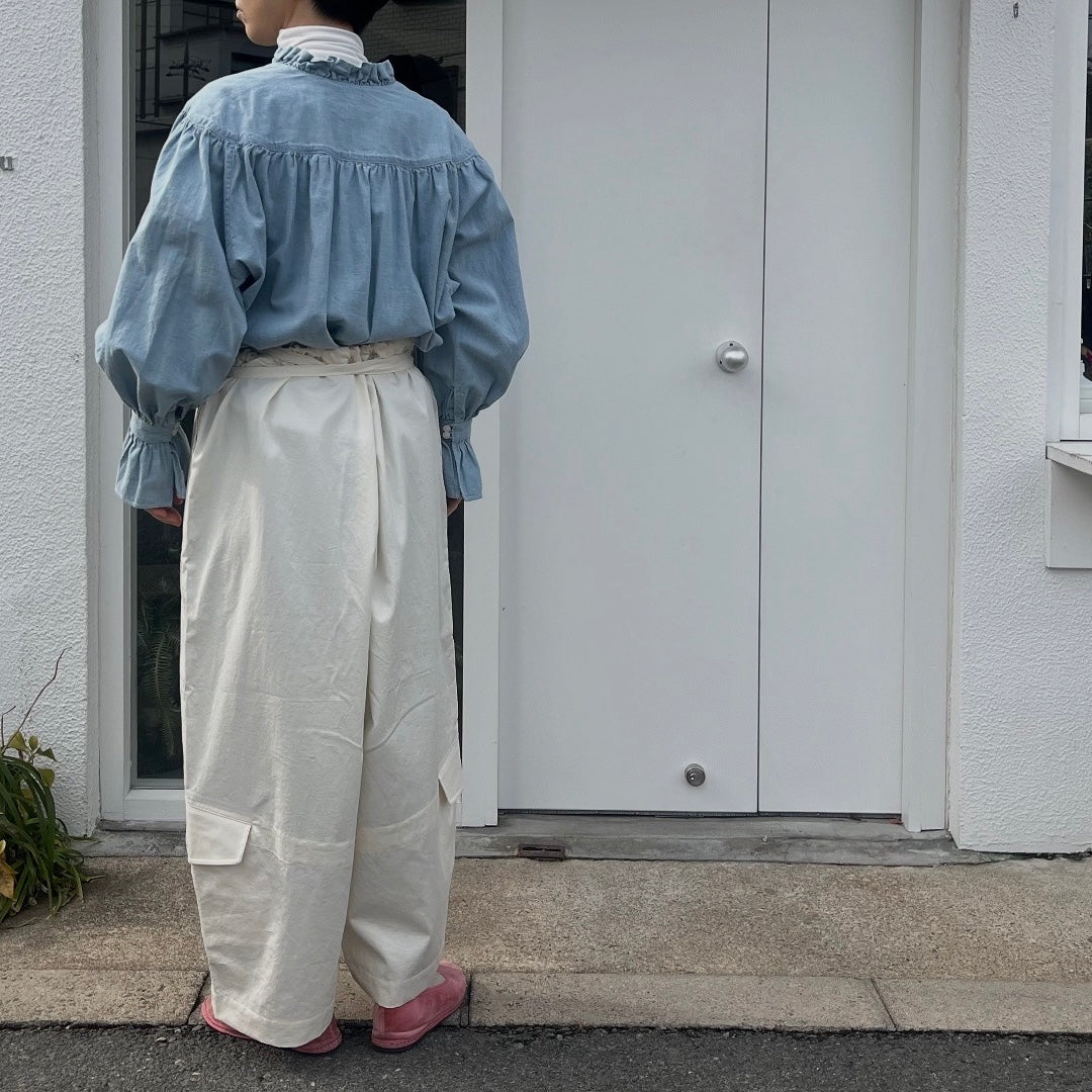 HAVERSACK//5ozシャンブレーフリルブラウス 622521