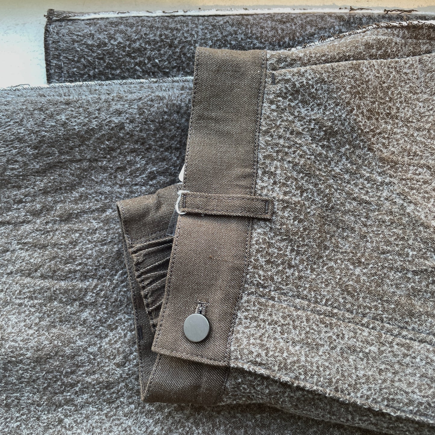 qiri //Denim/ fleece needle punch カーブパンツ 6301PT007252