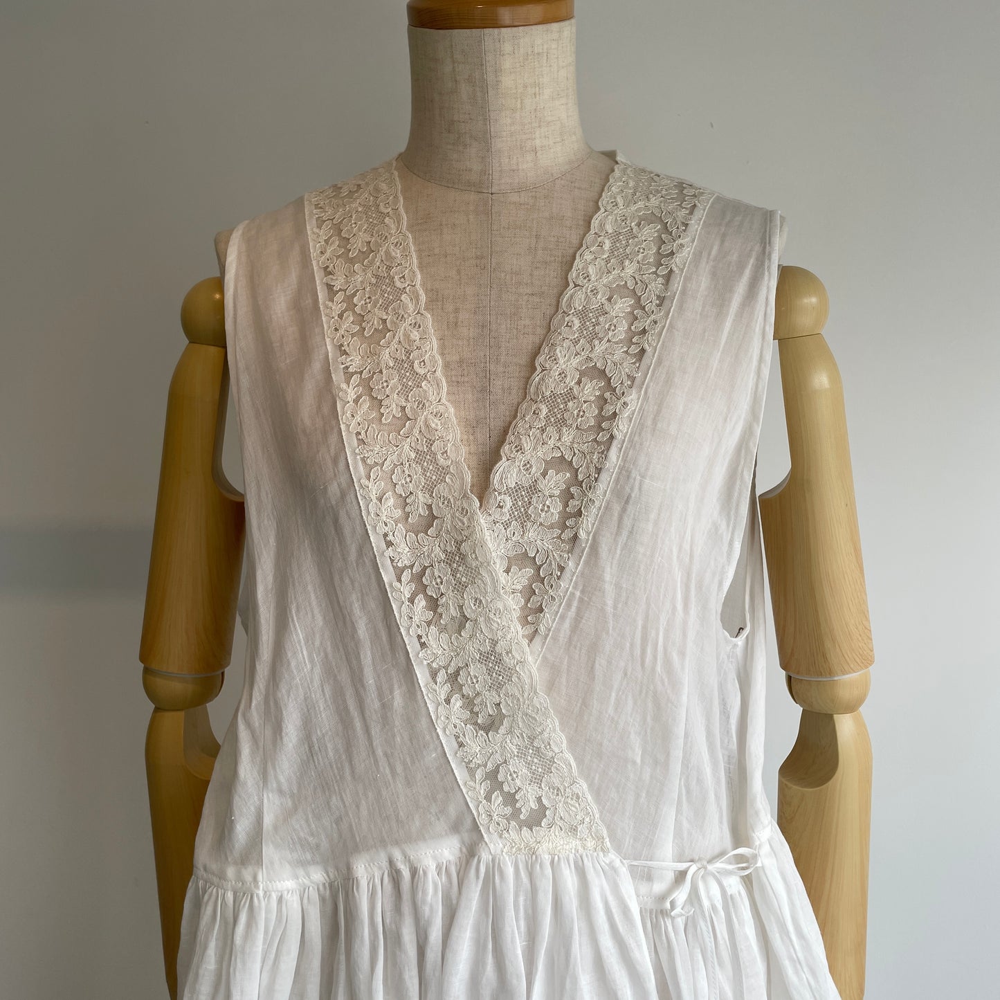heriter//tulle lace ramie dress H1-25-7009