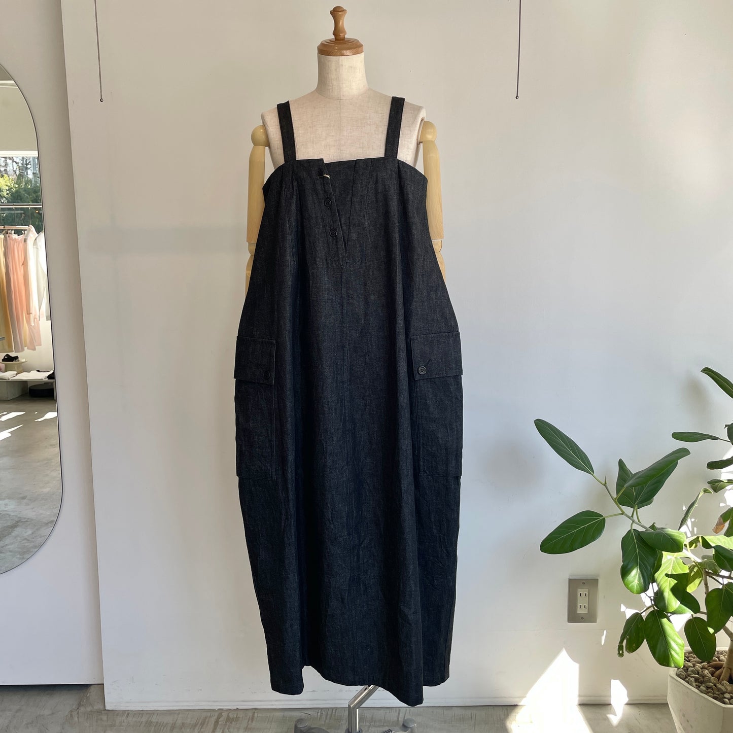 HAVERSACK // 8.5 0Zライトデニム ロングサロペットスカート　662621