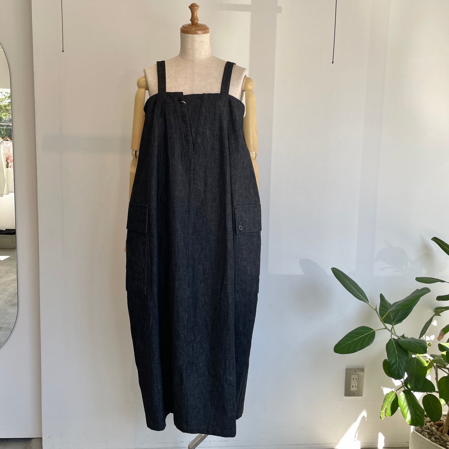 HAVERSACK // 8.5 0Zライトデニム ロングサロペットスカート　662621