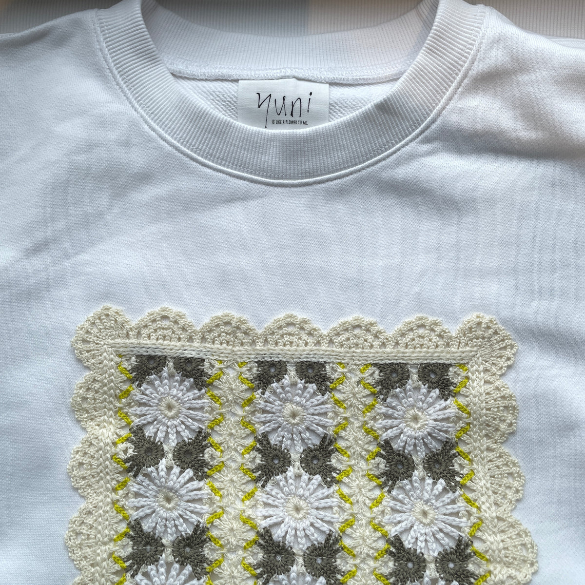 yuni//Cotton裏毛 color lace プルオーバー　1701CT001262