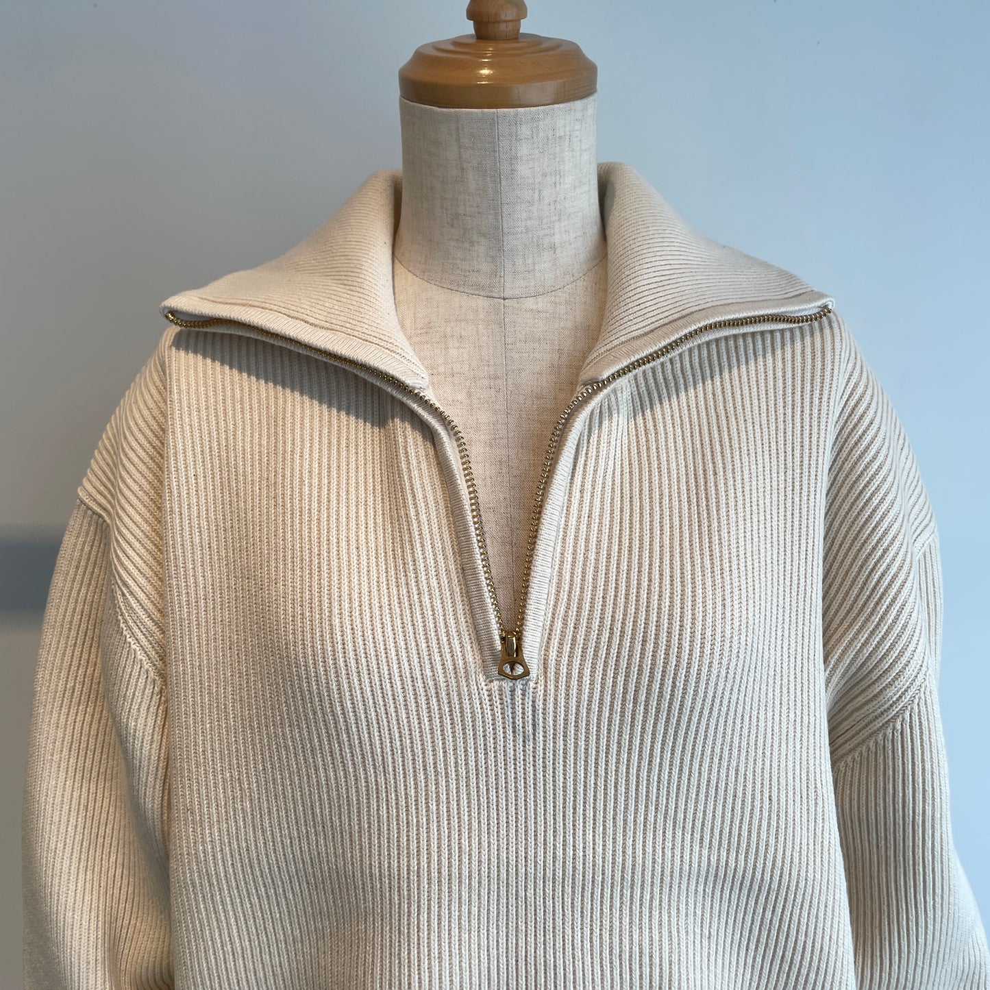 UNDYED //HALF ZIP AZE KNIT 25F214