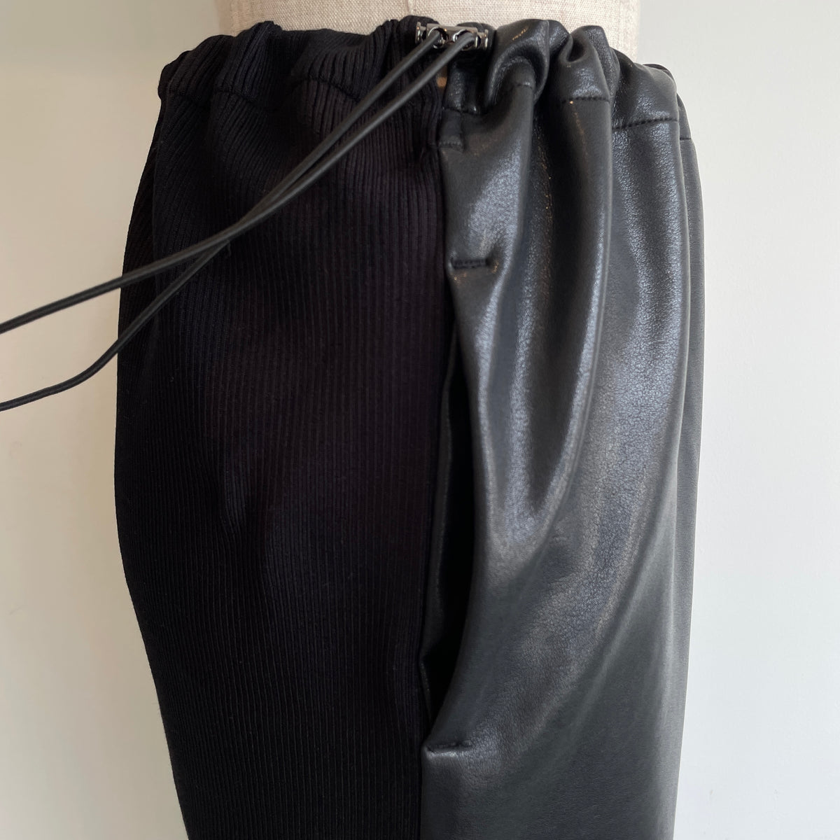 ALWEL//FAUX LEATHER DRAWSTRING SKIRT NAP-2