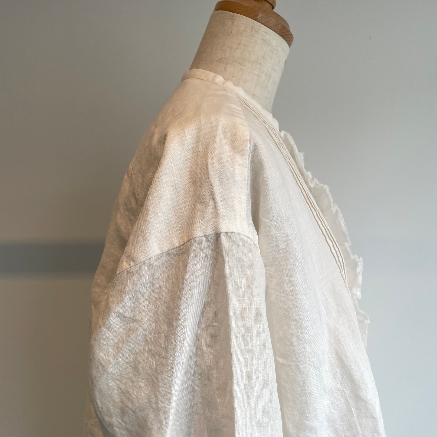 handsofcreation//Linen/Ra/chambrayプチスタンドタックフリルBL 01610612