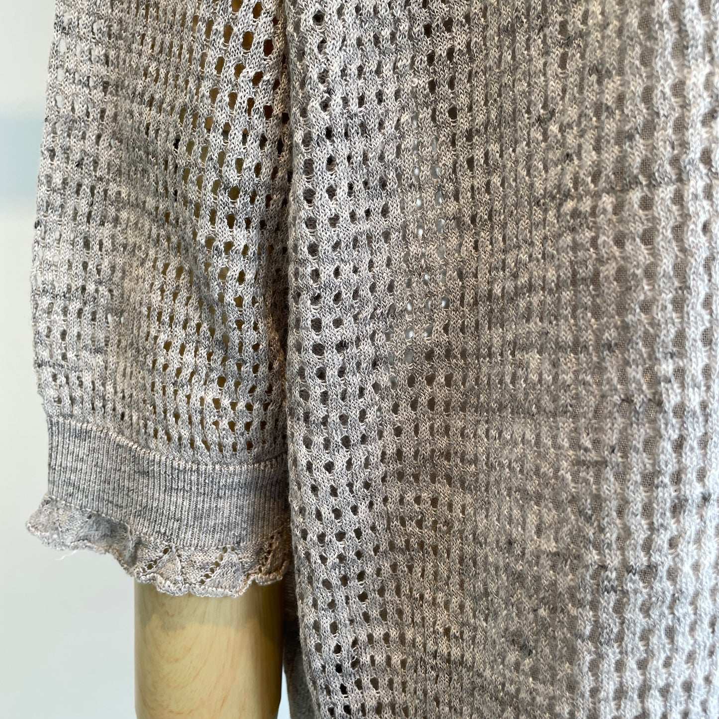 handsofcreation//Pure Linen14G1PLYメッシュ&フリル6分袖VC/D 01620710