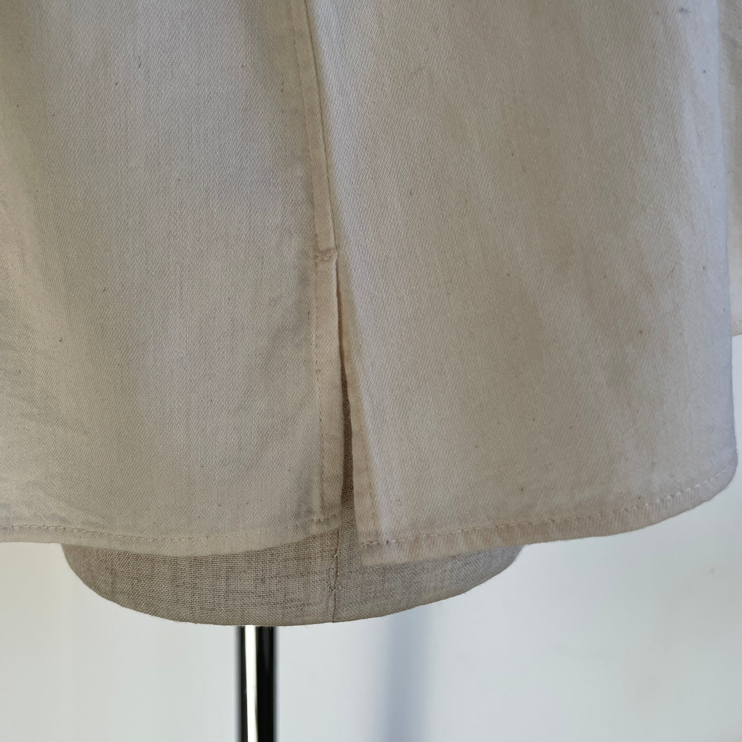 handsofcreation//5.0ZベンベルグウールデニムフリルカラーBL 02610602