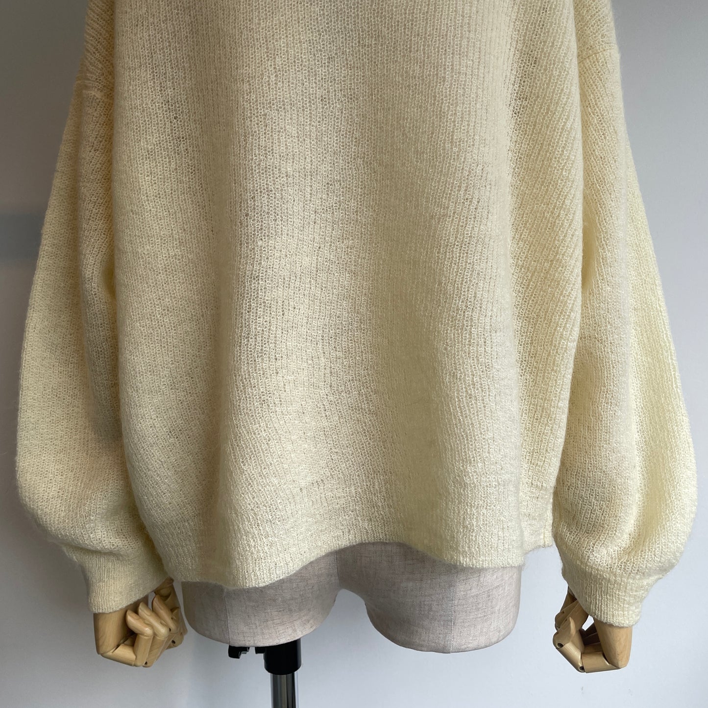 handsofcreation//モヘヤウール9G片畦ボリュームスリーブ2wayカーディガン　1540722