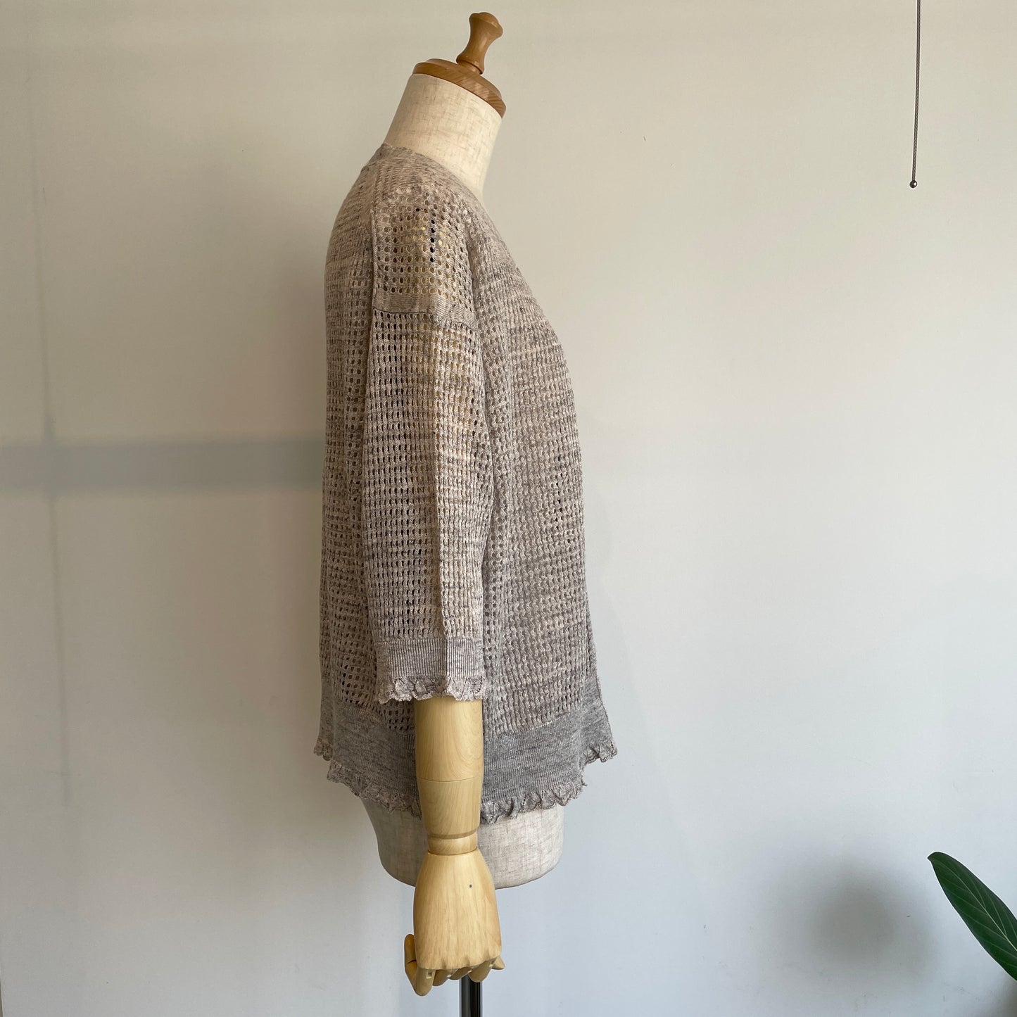 handsofcreation//Pure Linen14G1PLYメッシュ&フリル6分袖VC/D 01620710
