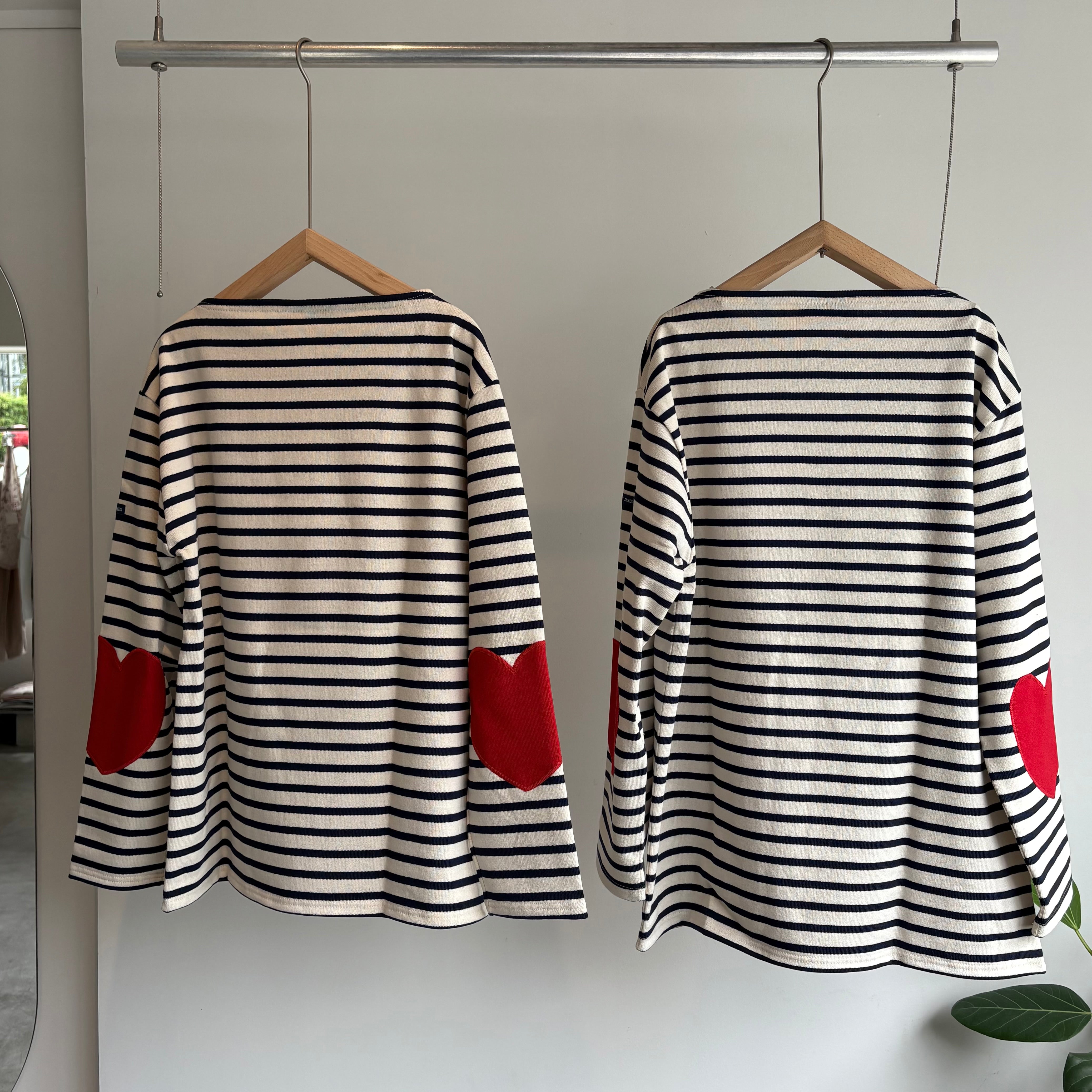 【SAINT JAMES】ハート エルボーパッチ ボーダー カットソー Saint James】Vaujany セントジェームスハートエルボーパッチ