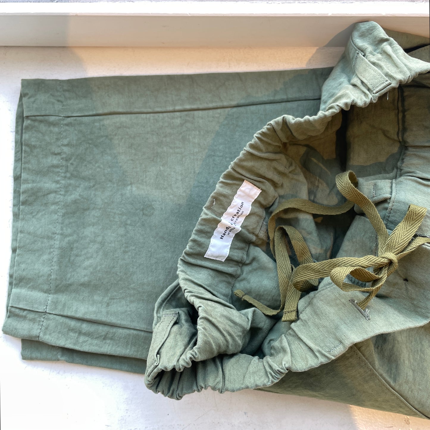 handsofcreation//綿麻リバーシブルカルゼファナージュワークパンツ　0161302