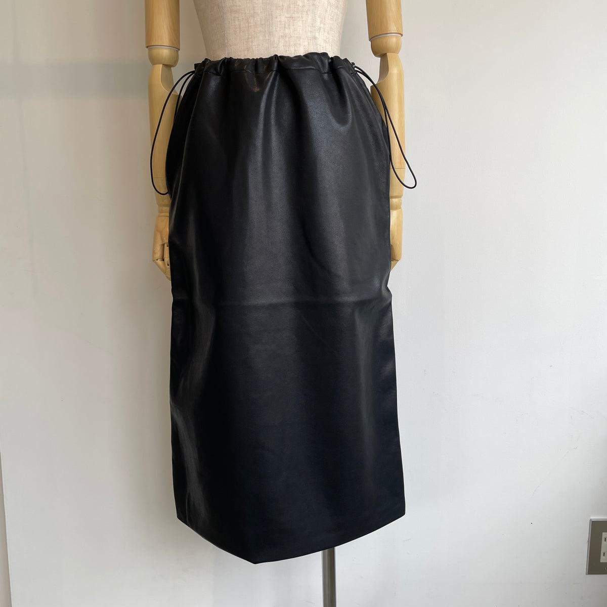 ALWEL//FAUX LEATHER DRAWSTRING SKIRT NAP-2