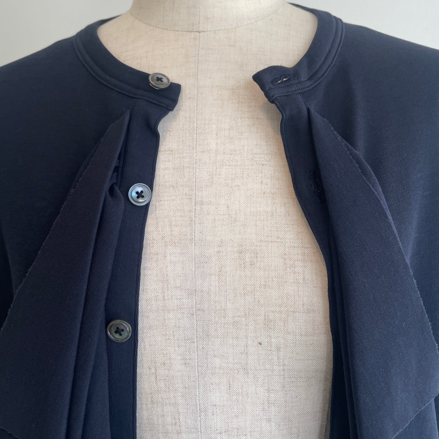 HAVERSACK //強撚スムースクルーネックフリルカーディガン　612600