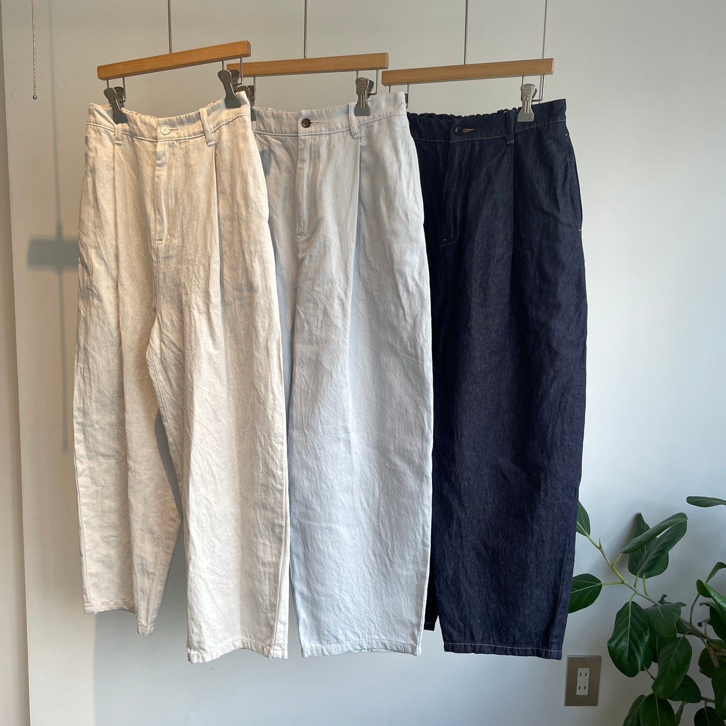 yuni //Cotton/Linen denim back gum パンツ　1701PT017261