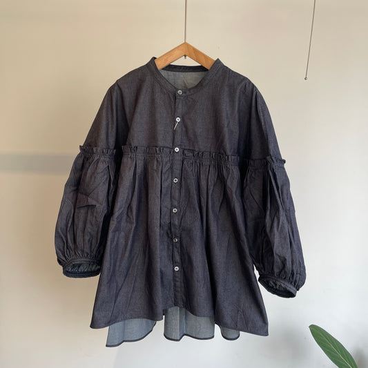 universaltissu//5.40zデニム バンドカラーBL  UT240BL023