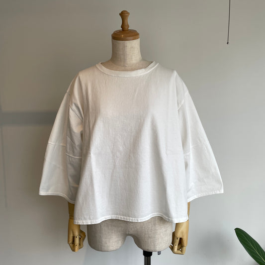 handsofcreation //USA18/-天竺ショート丈ゆるフレアT 01610806