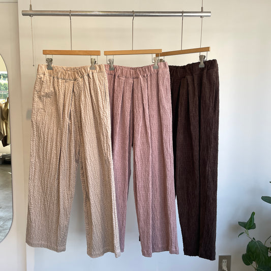 yuni//C/Pu shirring corduroy relax パンツ 1701PT022262
