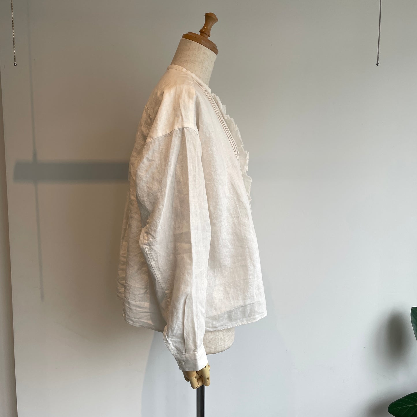 handsofcreation//Linen/Ra/chambrayプチスタンドタックフリルBL 01610612