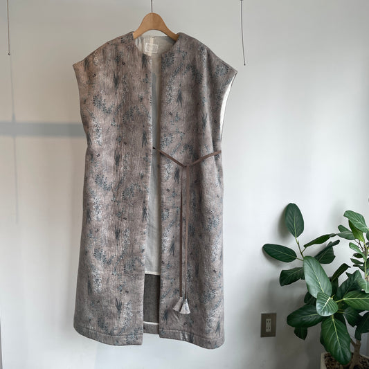 qiri //old letter flowers long gilet 6301OP005252