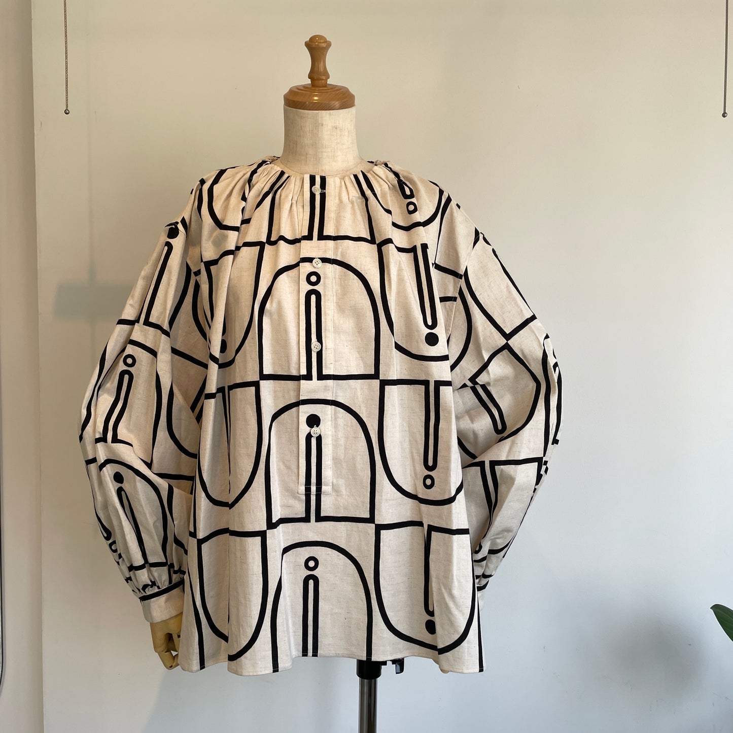HAVERSACK //ウッドブロックプリントプルオーバーシャツ　622602