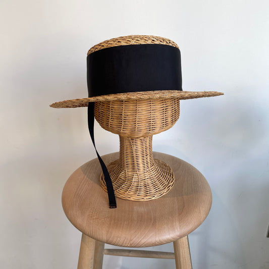Mia Hat //Straw canotier (Vintage)