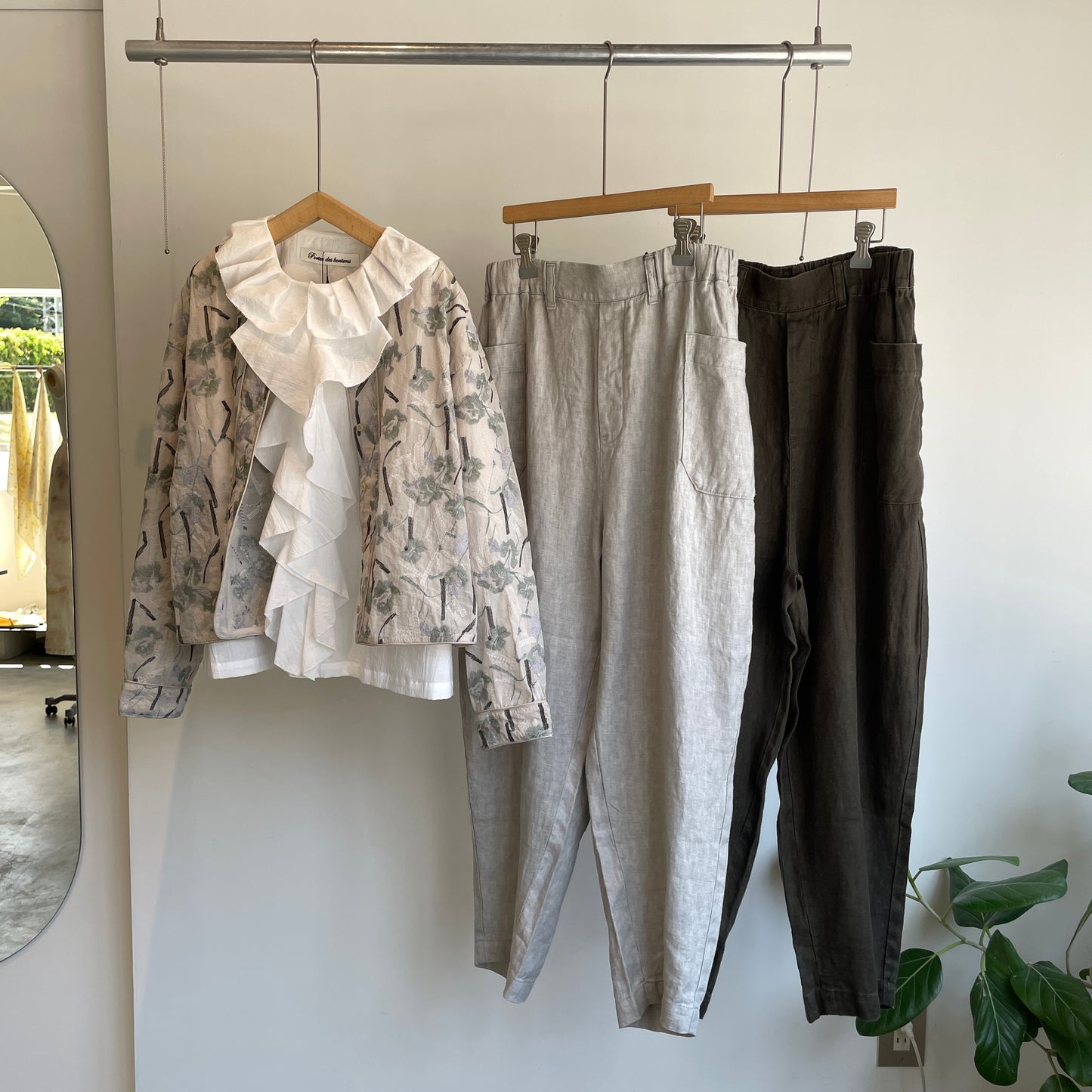 yuni//Cotton Nylon sheer blooming embroidery haori ブラウス 1701BL012262