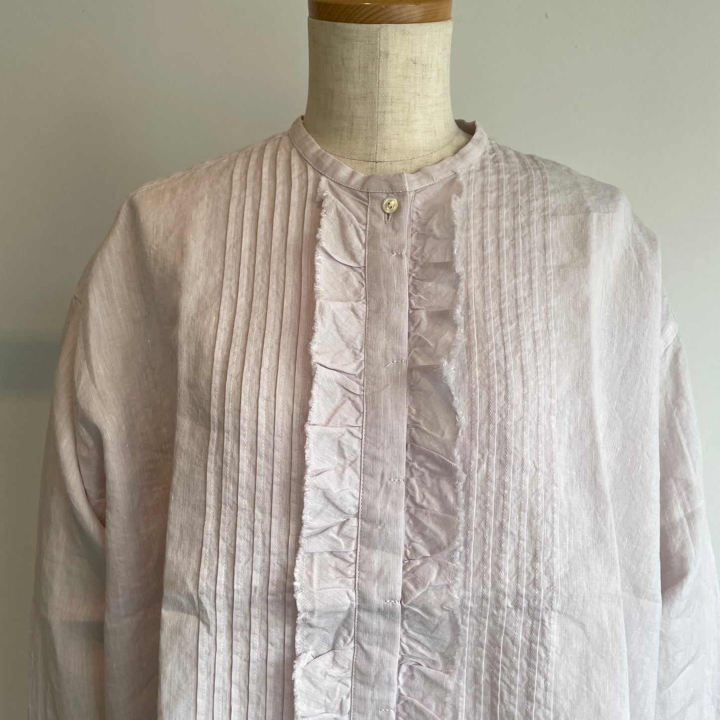 handsofcreation //Linen/Ra/chambrayプチスタンドタックフリルBL 01610612