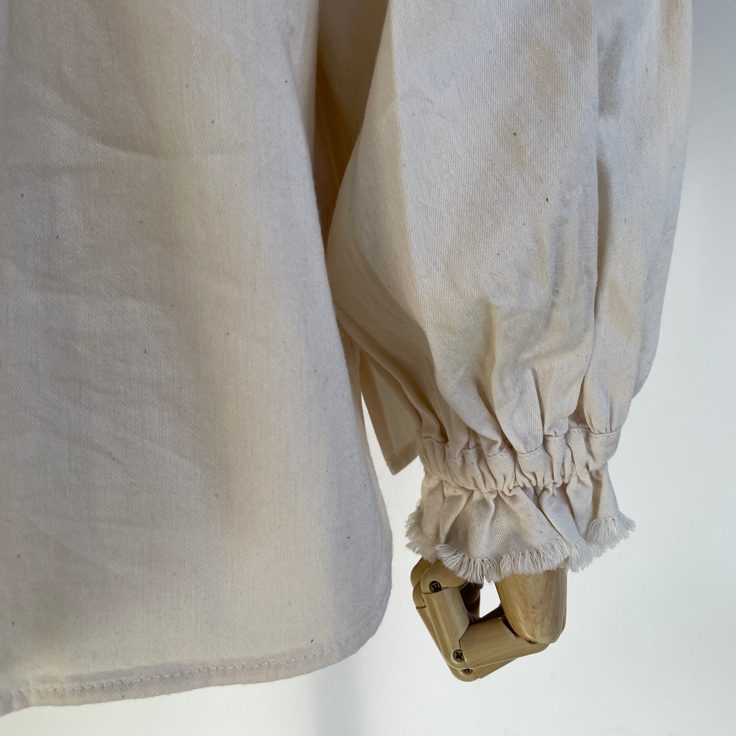 handsofcreation//5.0ZベンベルグウールデニムフリルカラーBL 02610602