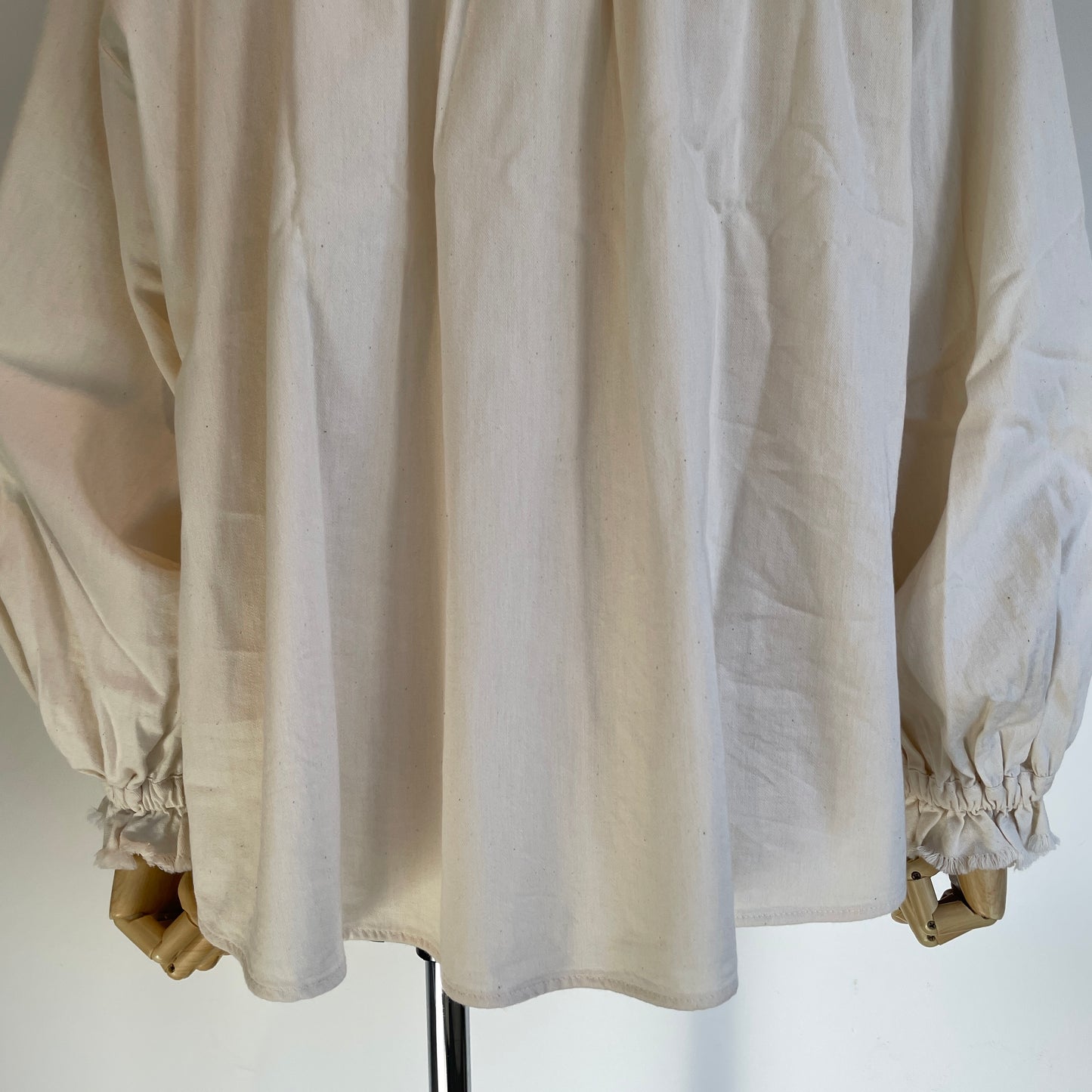 handsofcreation//5.0ZベンベルグウールデニムフリルカラーBL 02610602