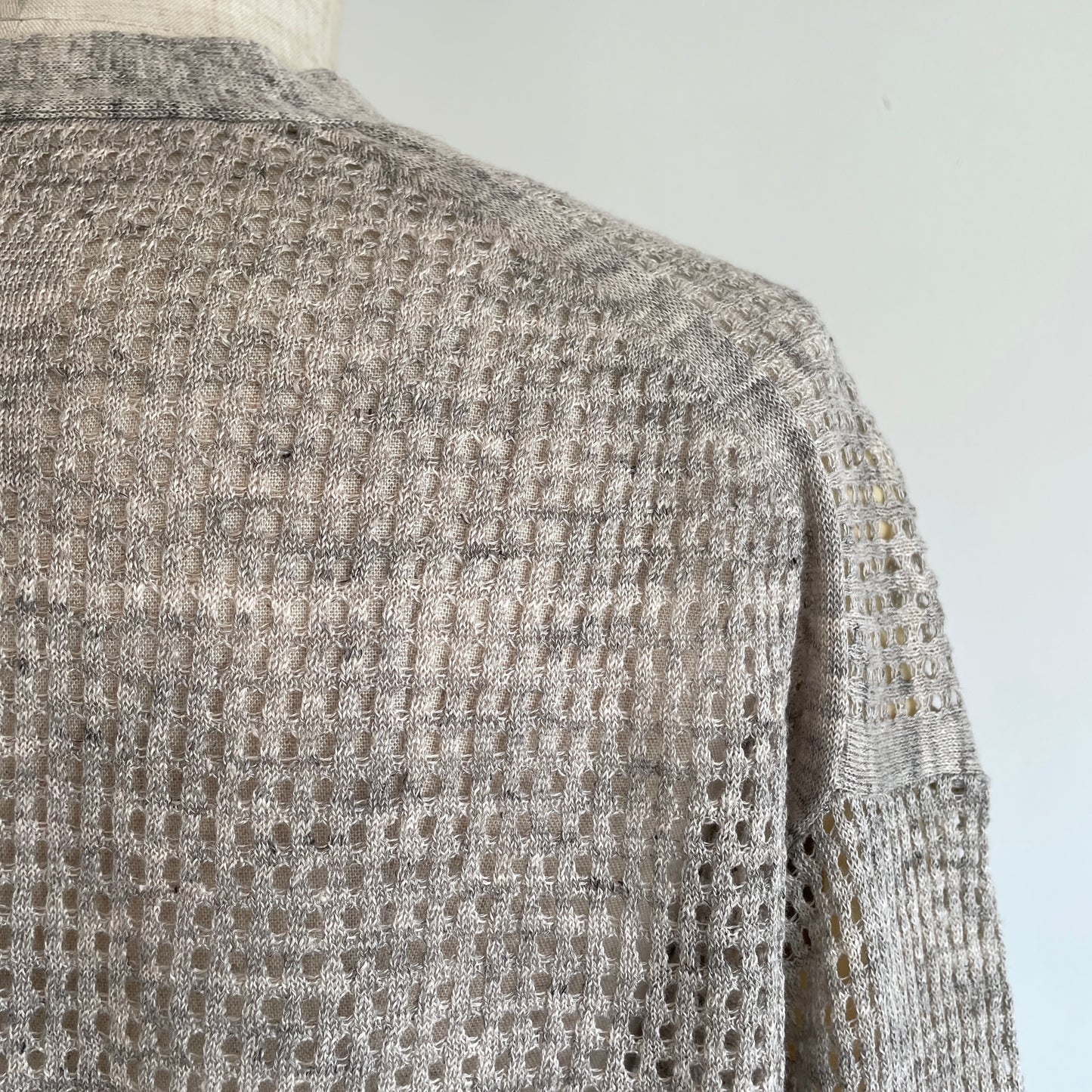 handsofcreation//Pure Linen14G1PLYメッシュ&フリル6分袖VC/D 01620710