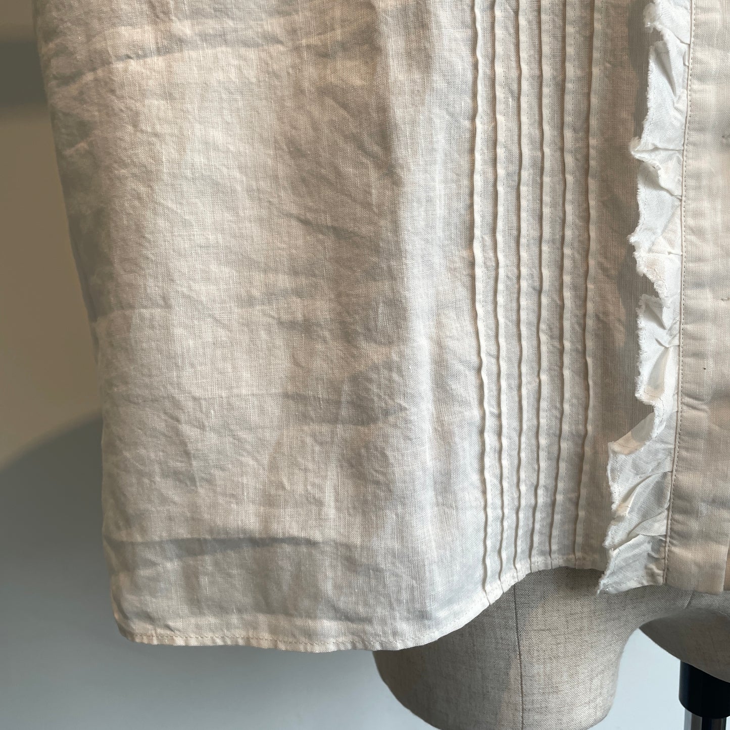 handsofcreation//Linen/Ra/chambrayプチスタンドタックフリルBL 01610612
