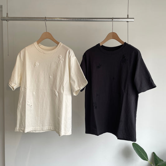 qiri//antique chain embroidery Tシャツ　6301CT007261