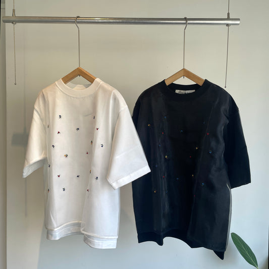 porter des boutons//Petite fleurドゥーブルTシャツ　P21-3-035