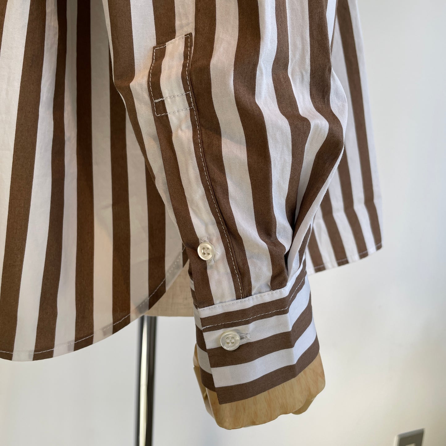 handsofcreation//50ブロードストライププリントラウンドカラーシャツ　01610604