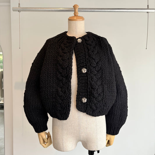 porter des boutons//ウールロービングハンドニットカーディガンP-24044