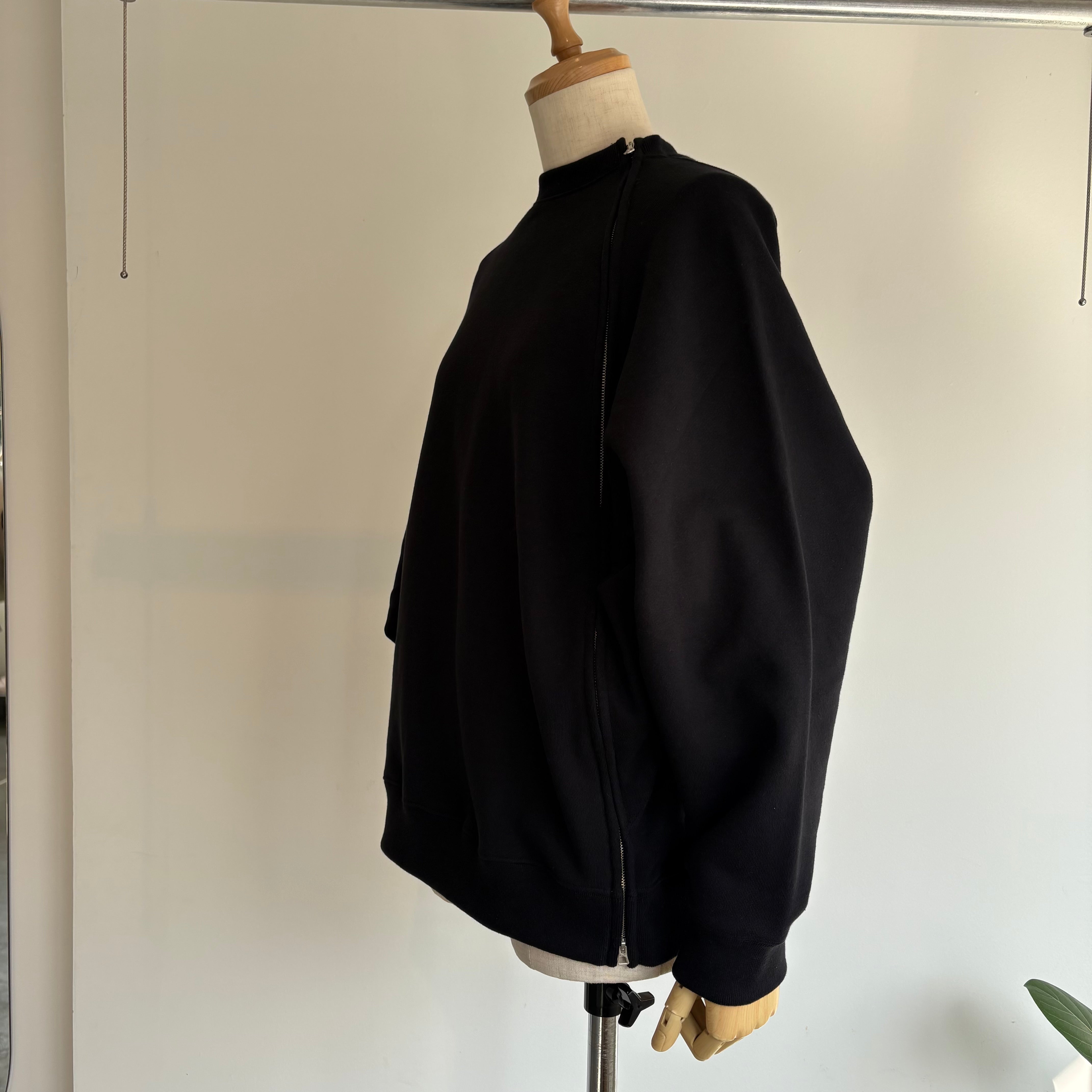 haversack//高密度裏毛クルーネックシームZIPスエットシャツ 612620