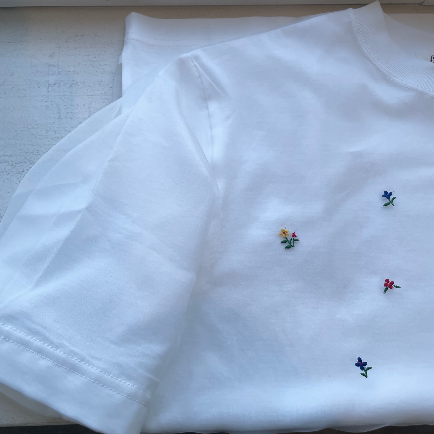 porter des boutons//Petite fleurドゥーブルTシャツ　P21-3-035