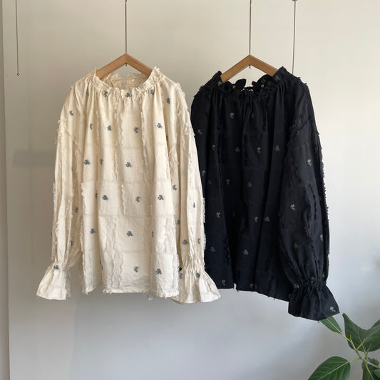 qiri //fleurs lace jacquard gather BL 6301BL006261