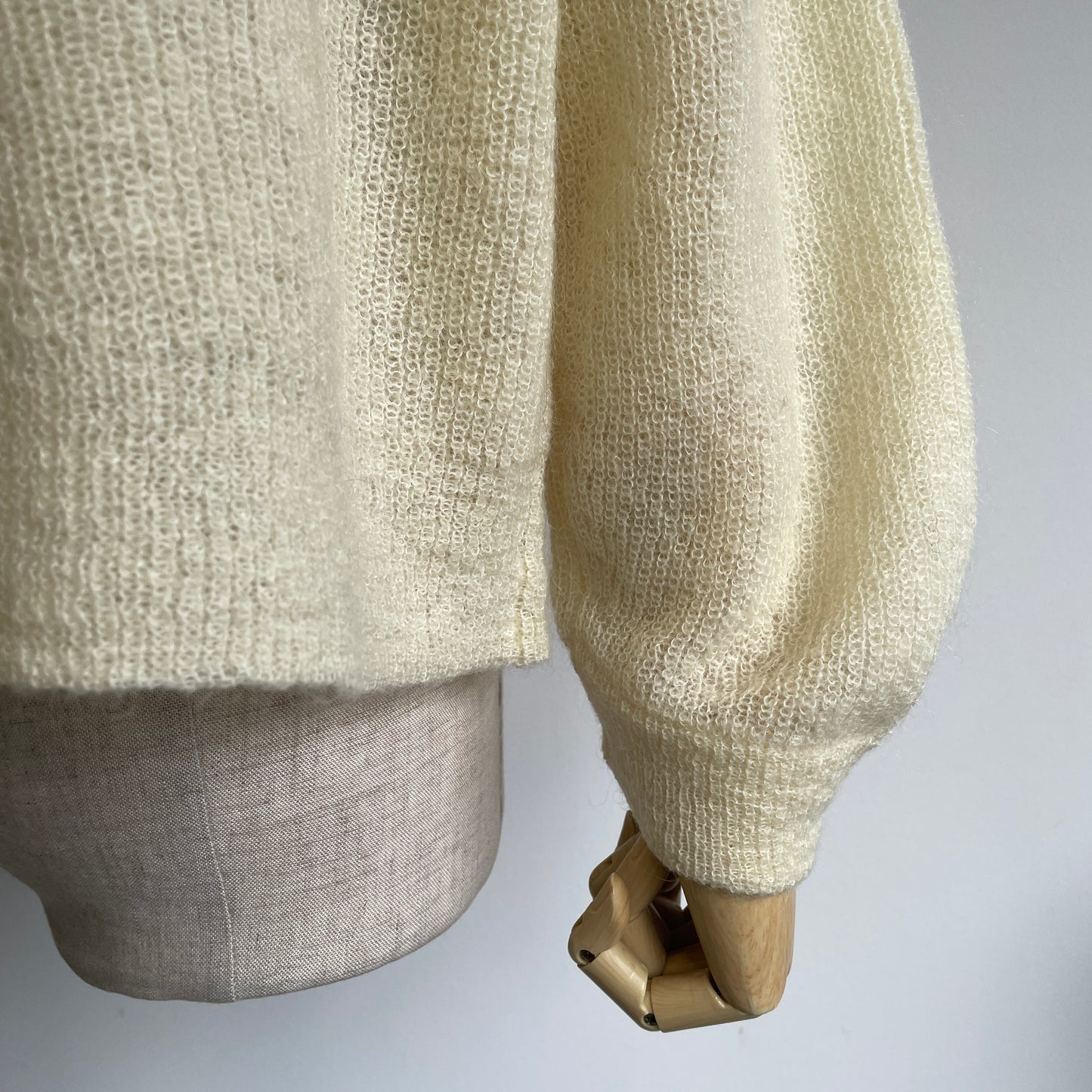 handsofcreation//モヘヤウール9G片畦ボリュームスリーブ2wayカーディガン　1540722