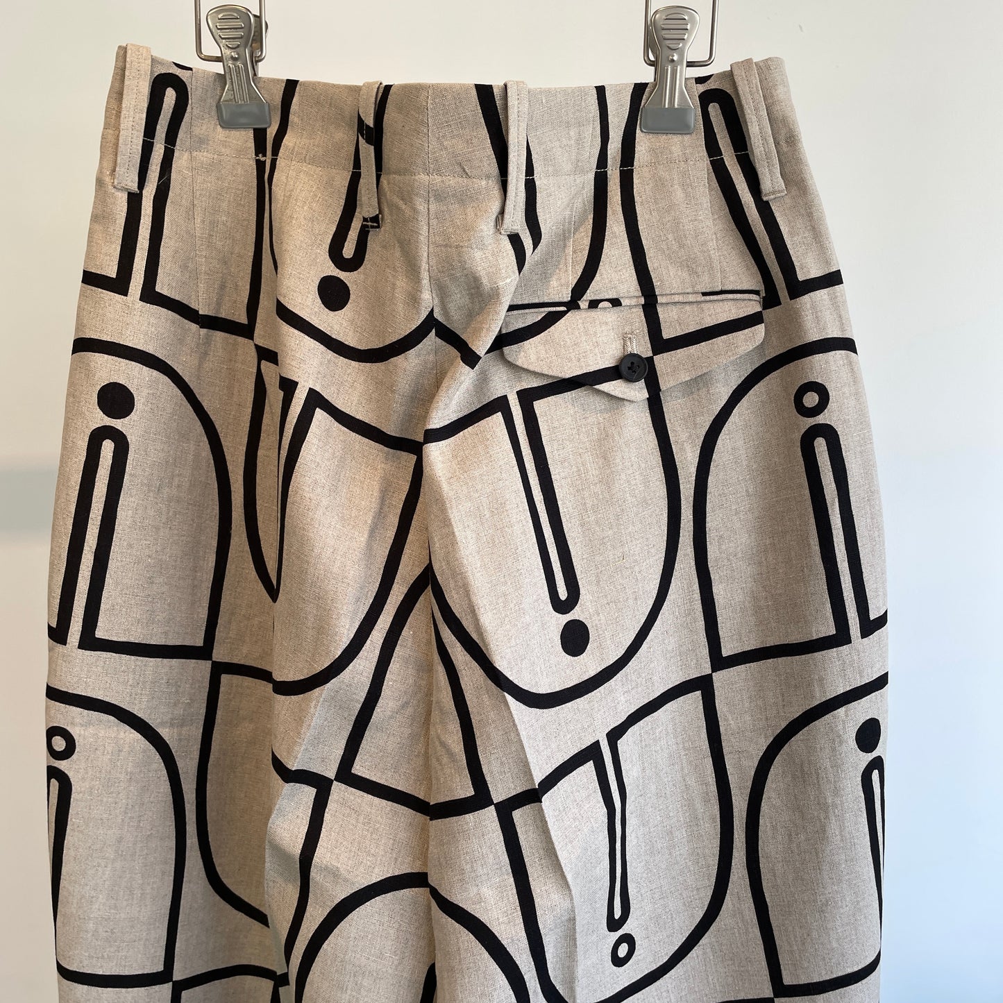 HAVERSACK //ウッドブロックプリント2プリーツワイドテーパードパンツ　862605