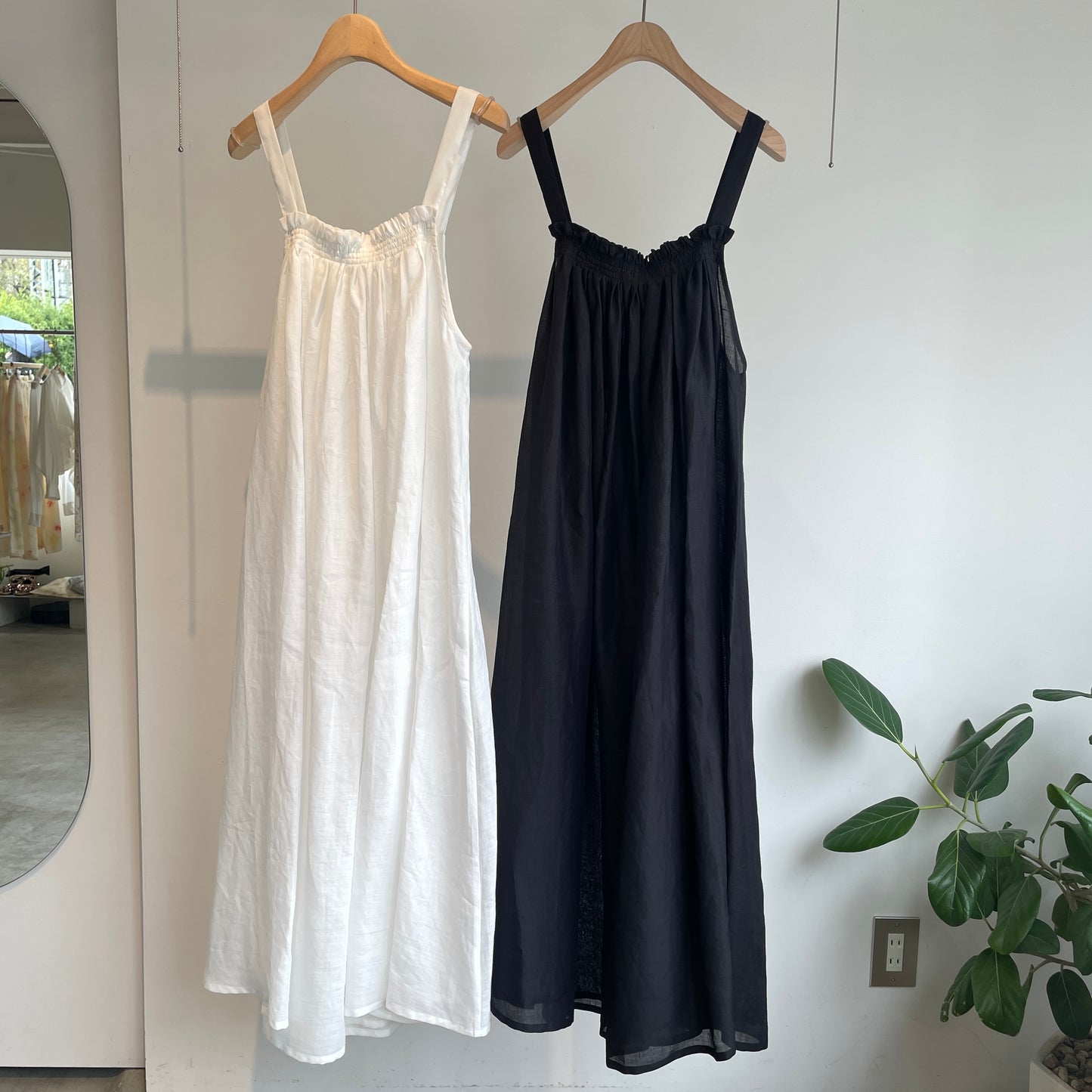 heriter//ramie gathers dress H1-26-7003
