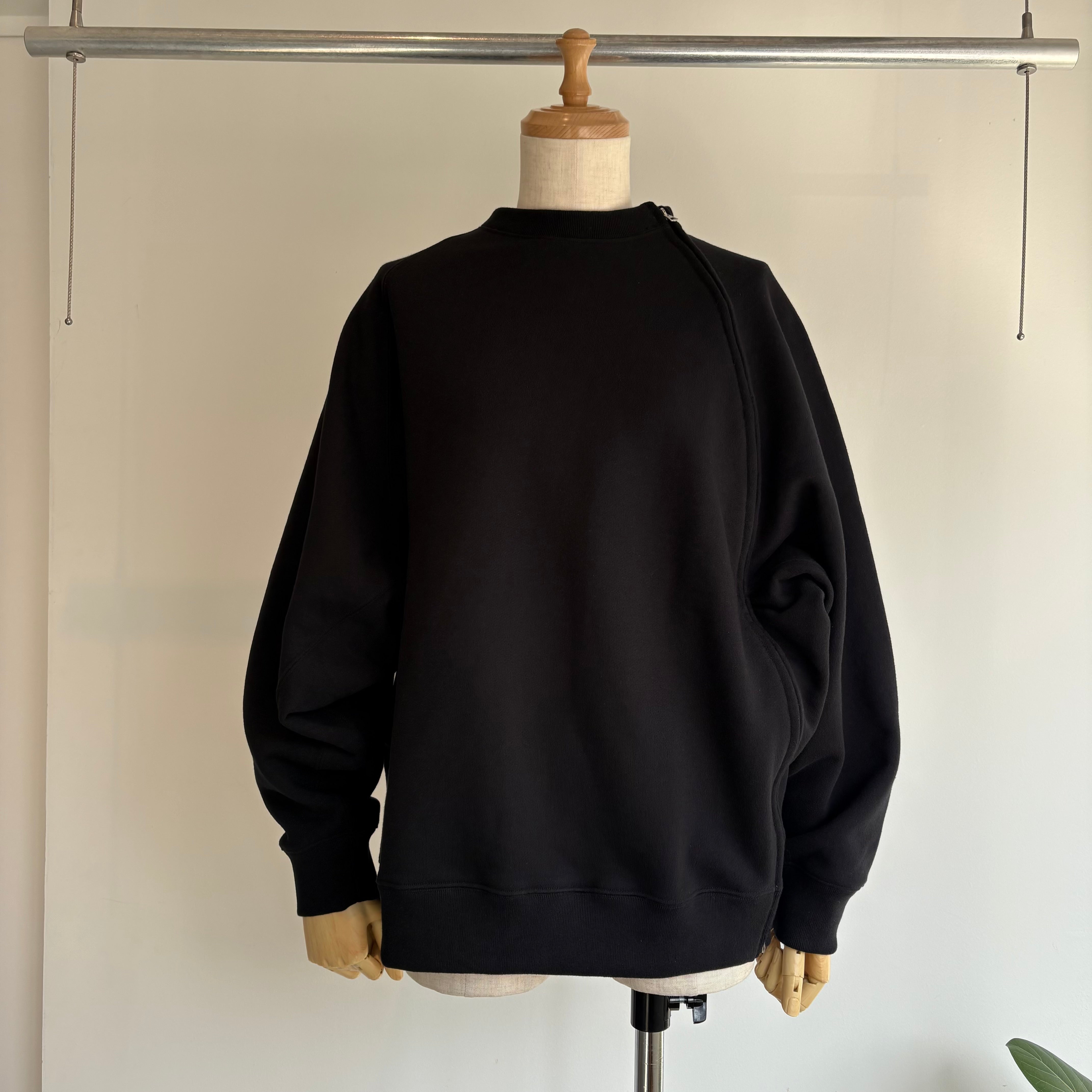 haversack//高密度裏毛クルーネックシームZIPスエットシャツ 612620