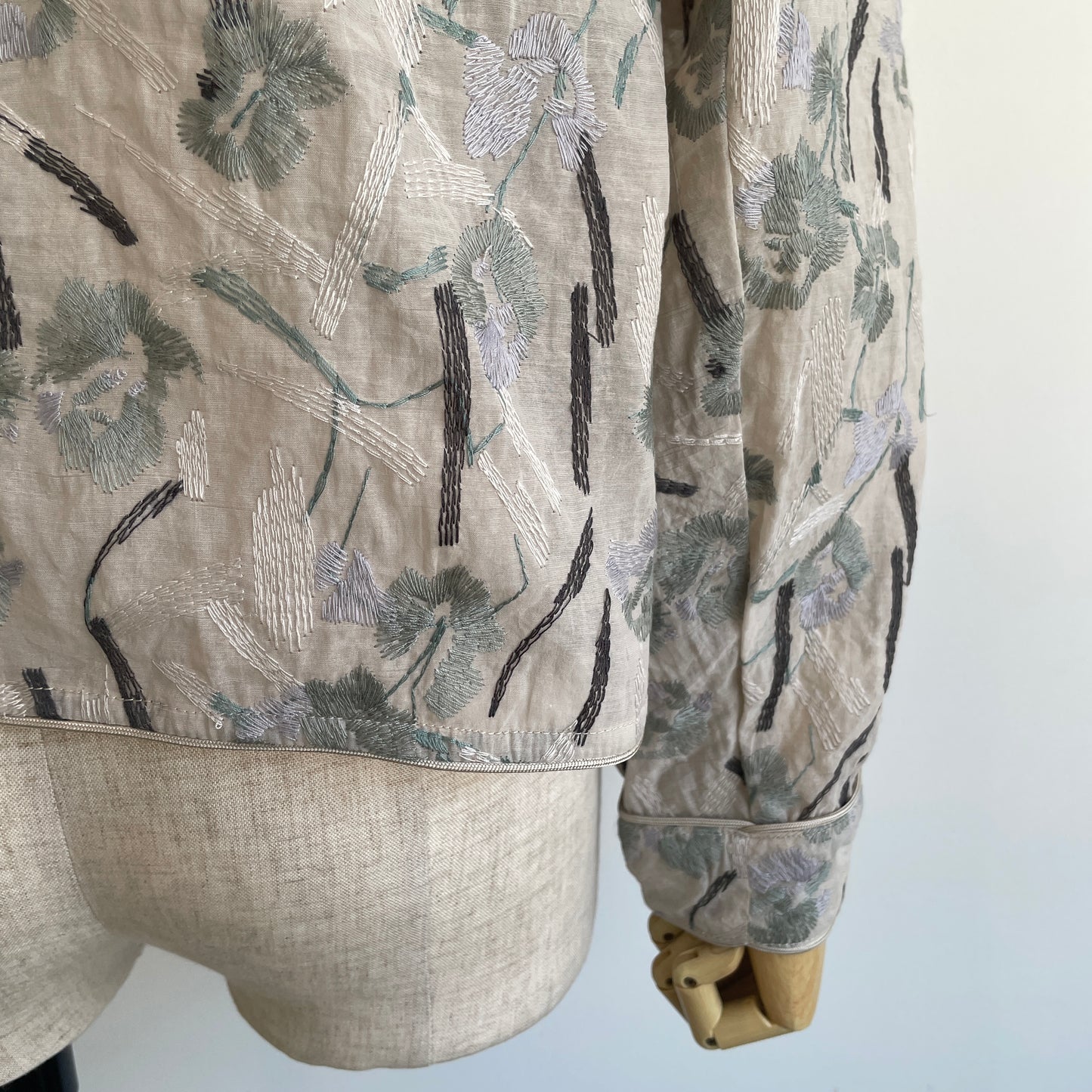 yuni//Cotton Nylon sheer blooming embroidery haori ブラウス 1701BL012262