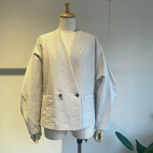 yuni//Linen/Polyester double cocoon short ジャケット　1701JK003261