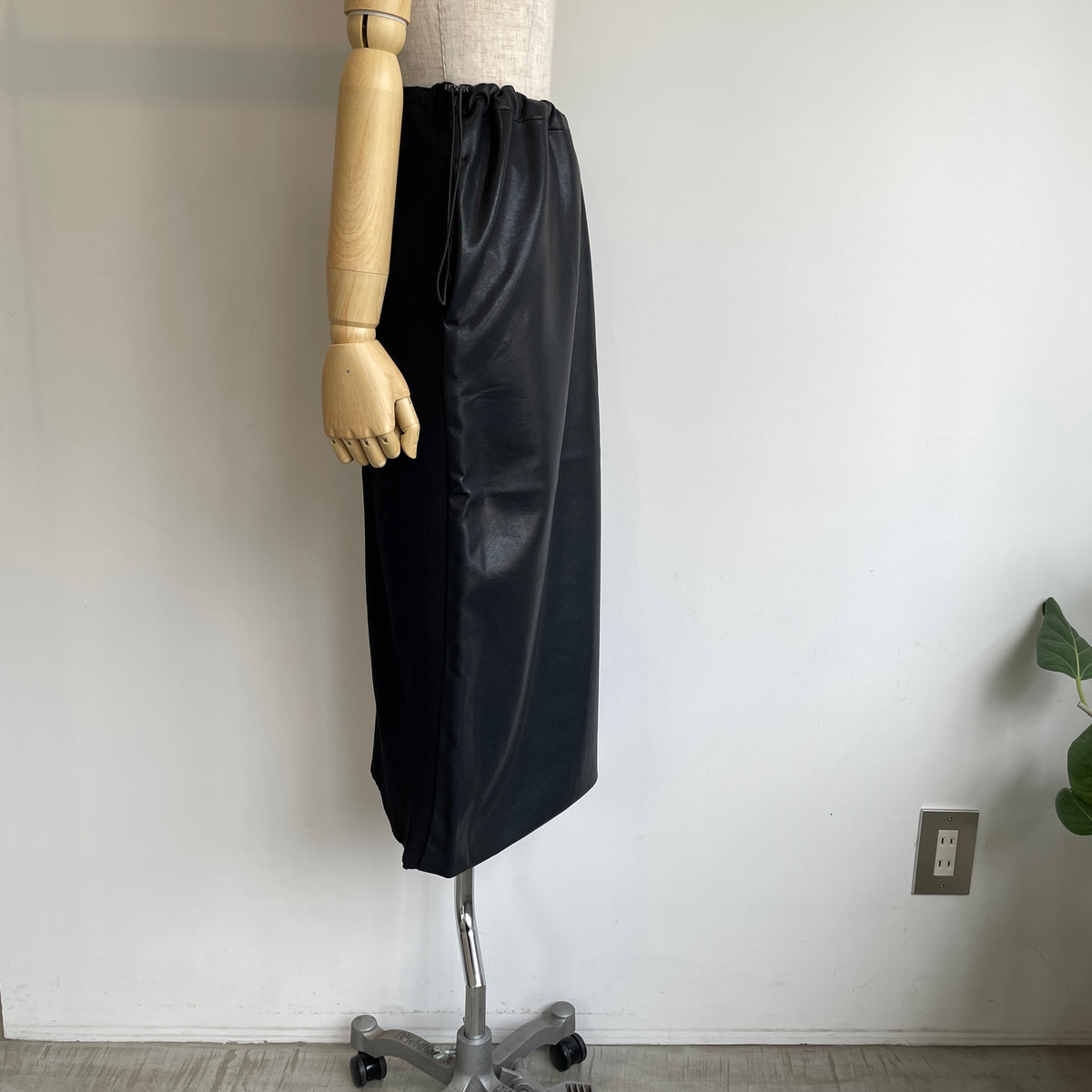 ALWEL//FAUX LEATHER DRAWSTRING SKIRT NAP-2