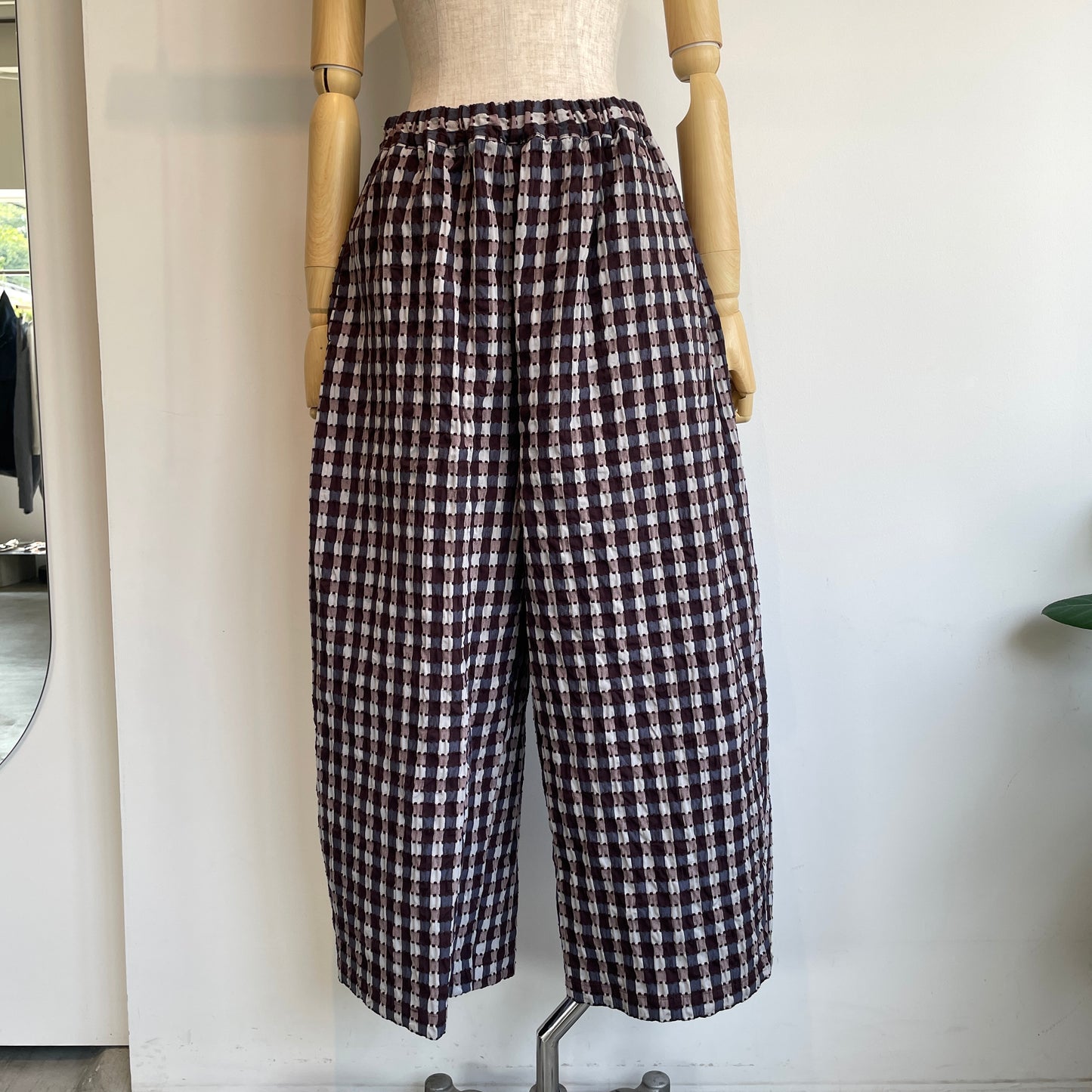 qiri //sashiko check wide pants 6301PT005252