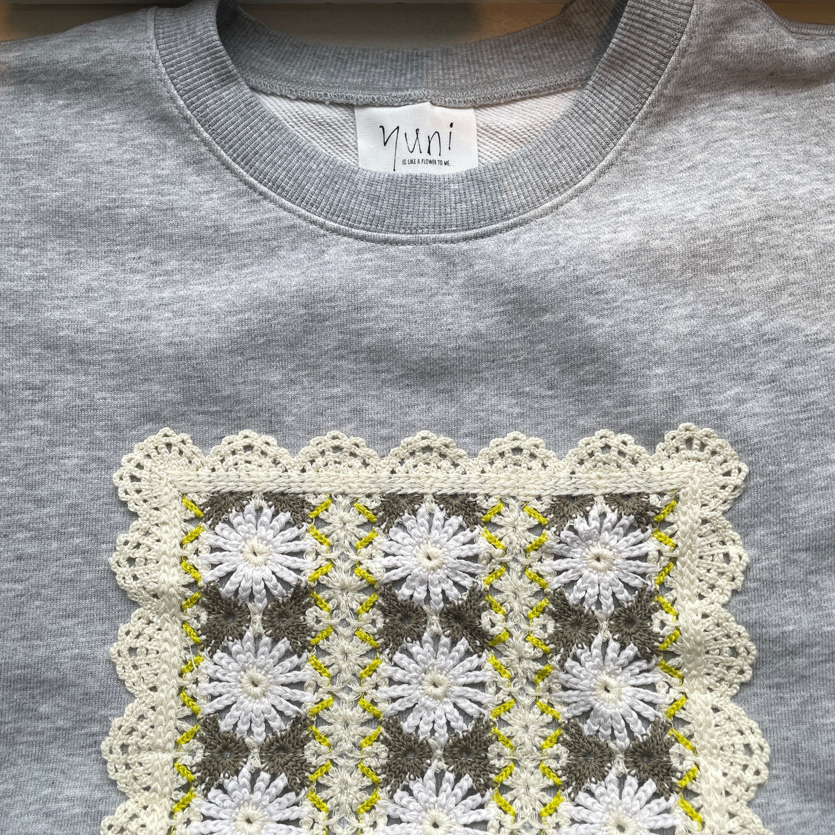 yuni//Cotton裏毛 color lace プルオーバー　1701CT001262