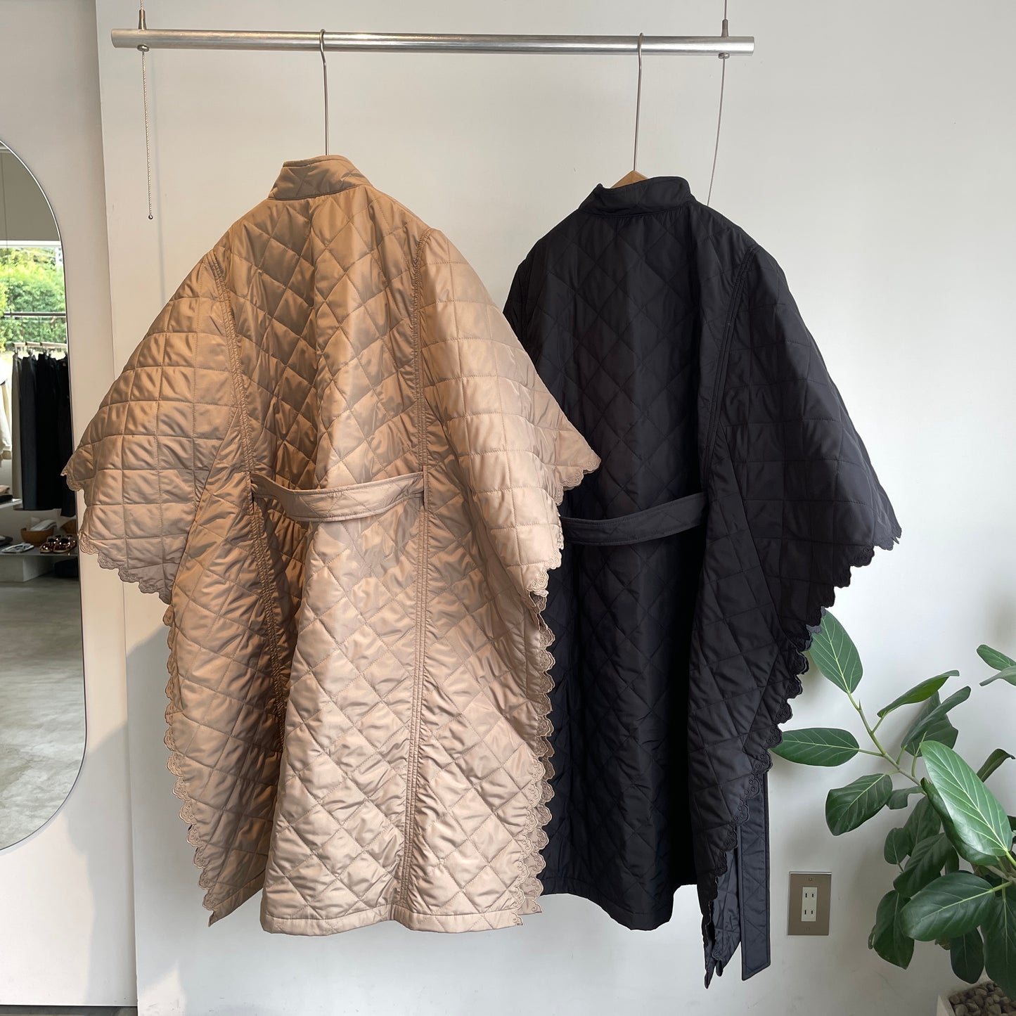 porterdesboutons//キルティングスカラップポンチョコート　P-14-1-057