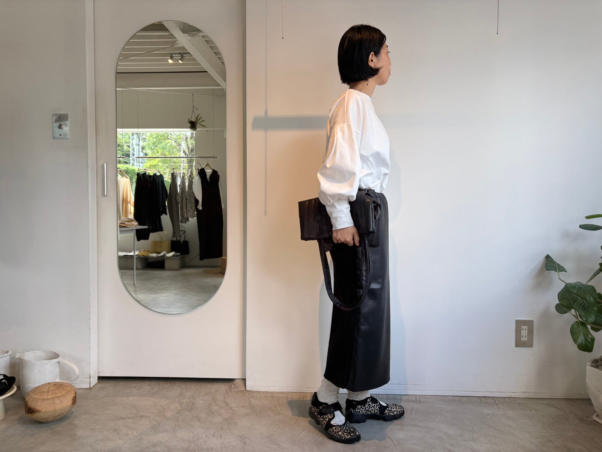 ALWEL//FAUX LEATHER DRAWSTRING SKIRT NAP-2